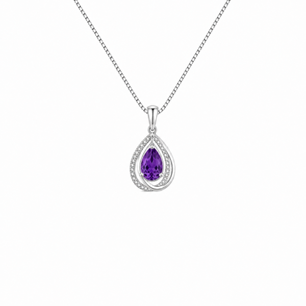 Amethyst Infinity Drop Pendant