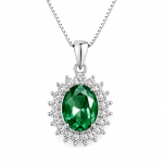 Natural Green Quartz Halo Double Pendant