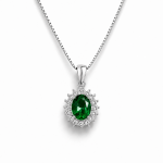 Natural Green Quartz Halo Double Pendant