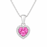 Pink Heart Halo Pendant