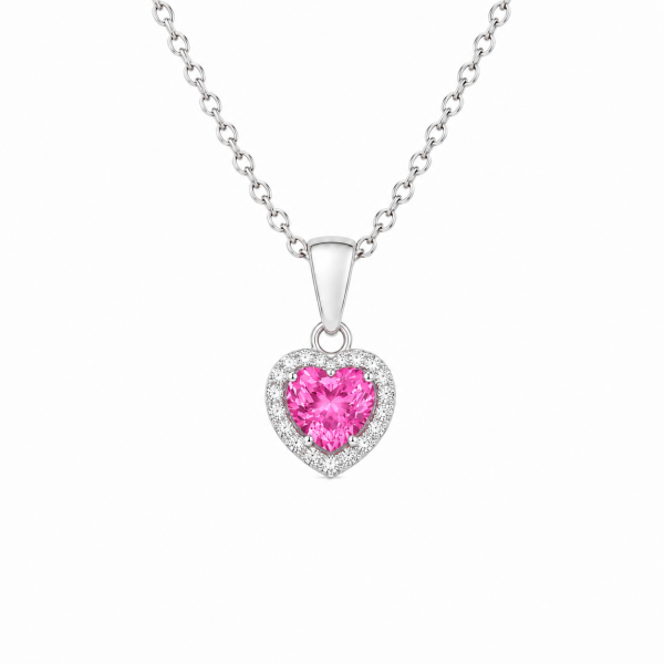 Pink Heart Halo Pendant